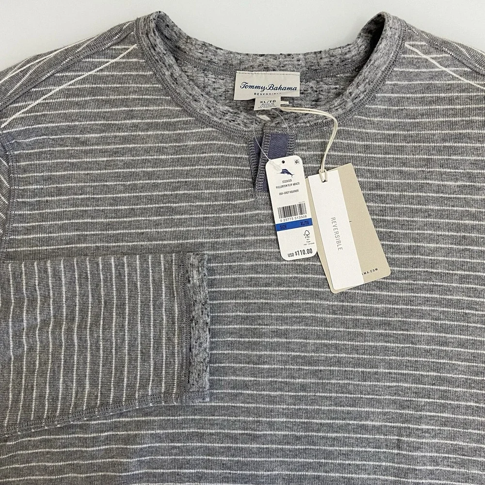 NWT Tommy Bahama Men Reversible Fullerton Flip Abaco Thermal Pullover Sweater Xl